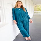 Shiny Pleated Knit 3-Piece Pant Suit image number null