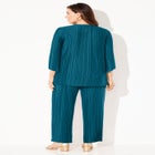 Shiny Pleated Knit 3-Piece Pant Suit image number null
