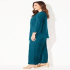 Shiny Pleated Knit 3-Piece Pant Suit image number null