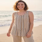 Sleeveless Pintuck Gauze Shirt image number null