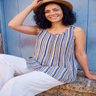 Sleeveless Pintuck Gauze Shirt image number null