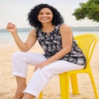 Sleeveless Pintuck Gauze Shirt image number null