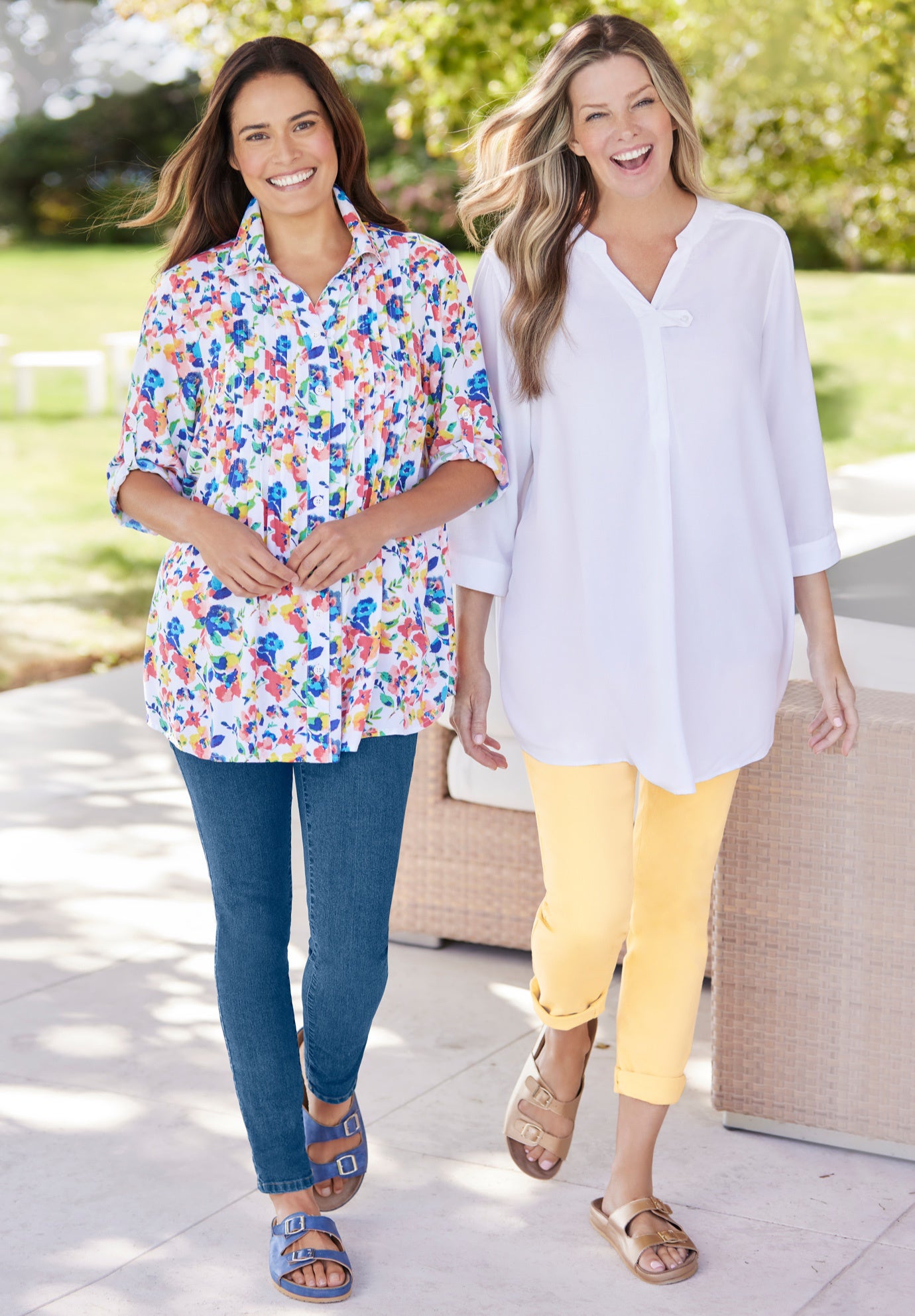 Rayon 7-Day Three-Quarter Sleeve Tab-Front Tunic image number 9