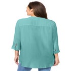Rayon Three-Quarter Sleeve Effortless Tab-front Blouse image number null