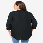 Rayon 7-Day Three-Quarter Sleeve Tab-Front Tunic image number null