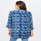 Rayon Three-Quarter Sleeve Effortless Tab-front Blouse image number null