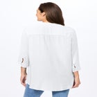 Rayon 7-Day Three-Quarter Sleeve Tab-Front Tunic image number null