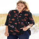 Rayon 7-Day Three-Quarter Sleeve Tab-Front Tunic image number null