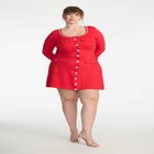 ELOQUII x kate spade new york Dramatic Bow Rhinestone Mini Dress image number null