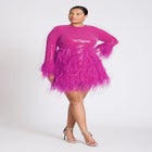 ELOQUII x kate spade new york Sequin And Feather Mini Dress image number null