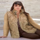 Faux Fur Cardigan Sweater image number 1