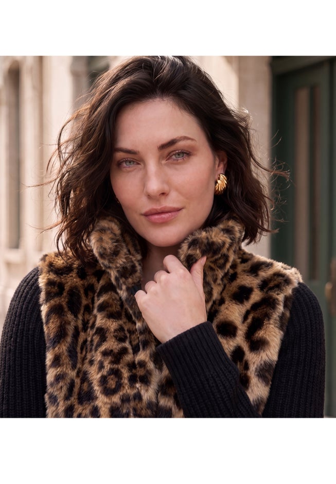 Faux Fur Cardigan Sweater image number 2