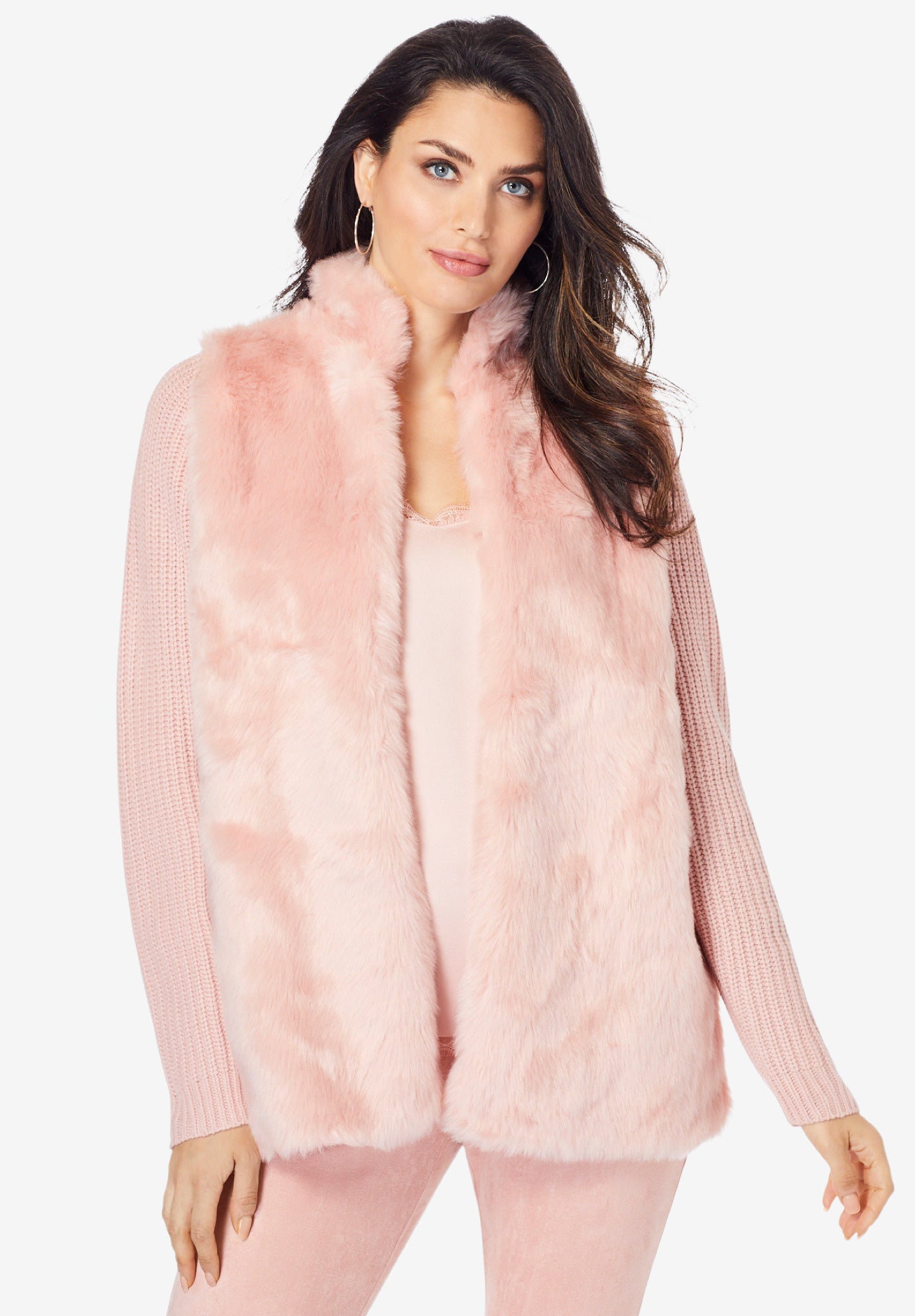 Faux Fur Cardigan Sweater image number 2