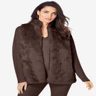 Faux Fur Cardigan Sweater image number null