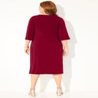 Bell-Sleeve Lace-Up Shift Dress image number null