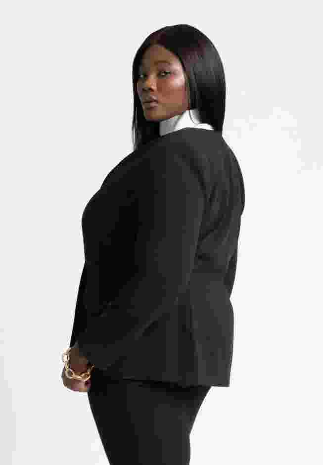 The 365 Semi Stretch Double Breast Collarless Blazer image number 1