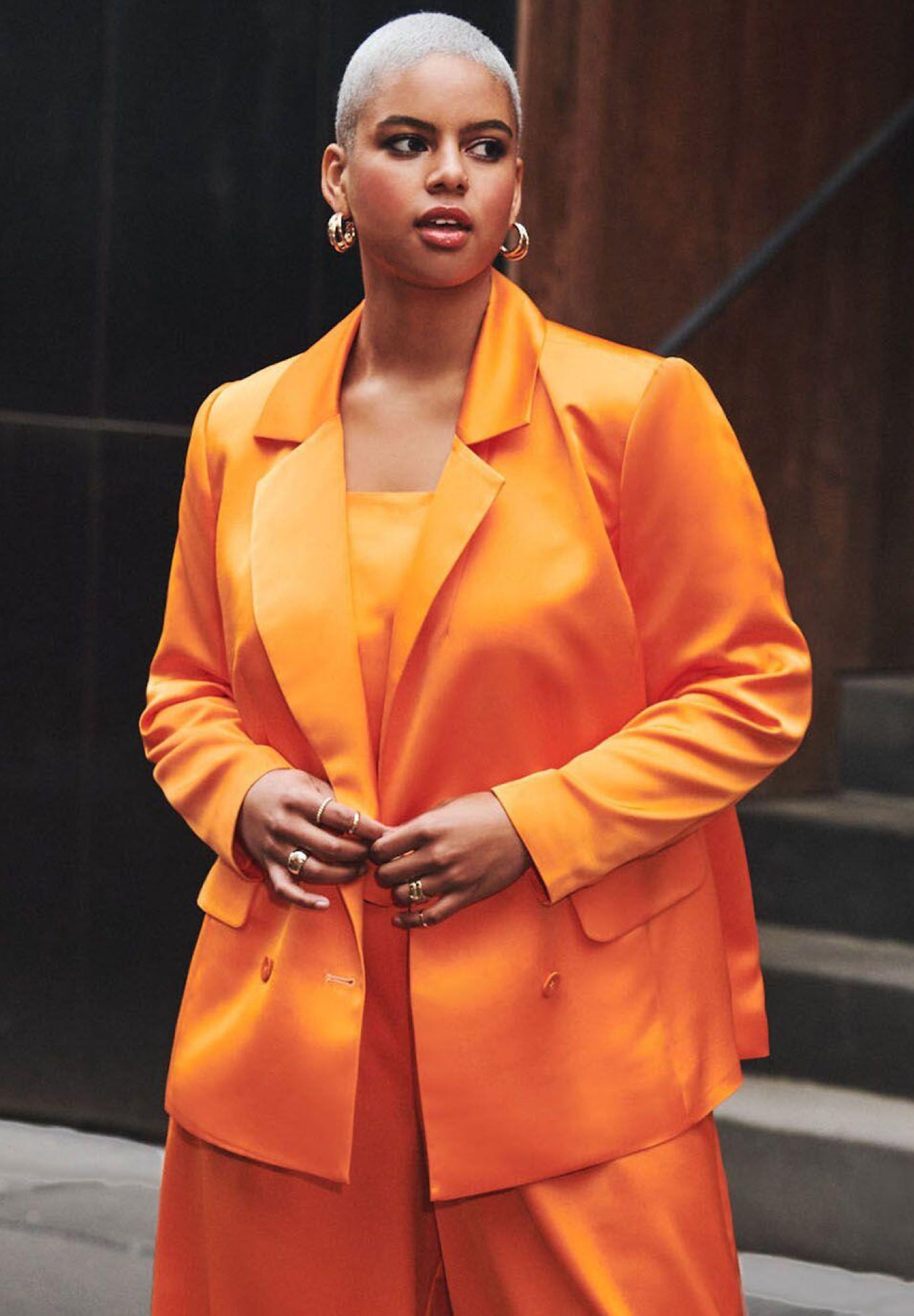 Oversized Satin Blazer image number 0