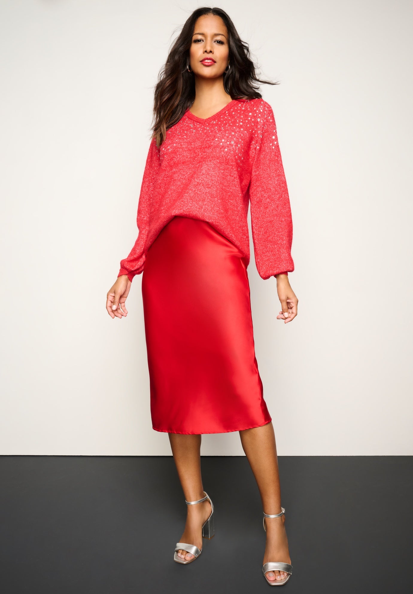 Embellished Pullover Sweater with Blouson Sleeves image number 0