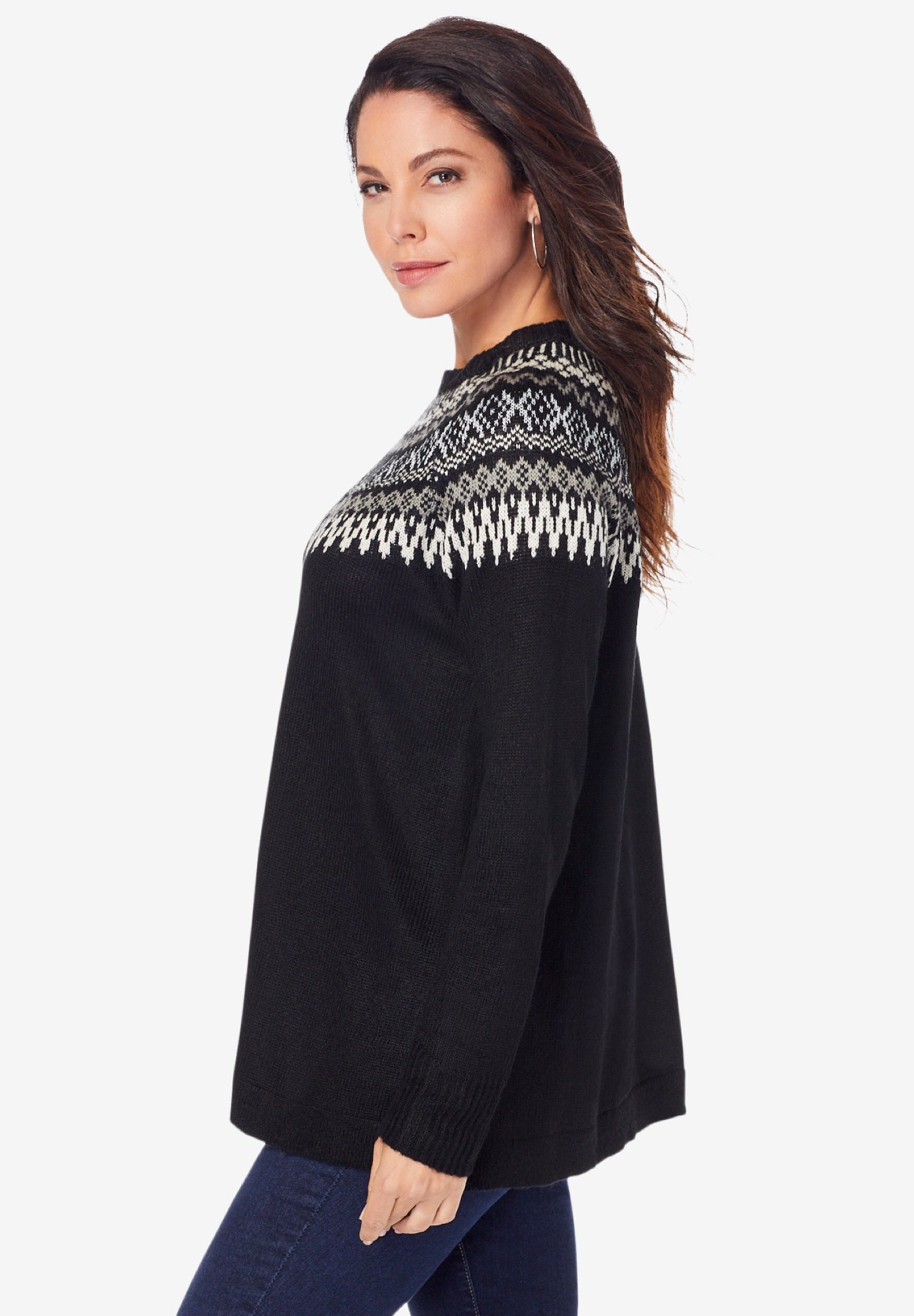 Fair Isle Pullover Sweater image number 3