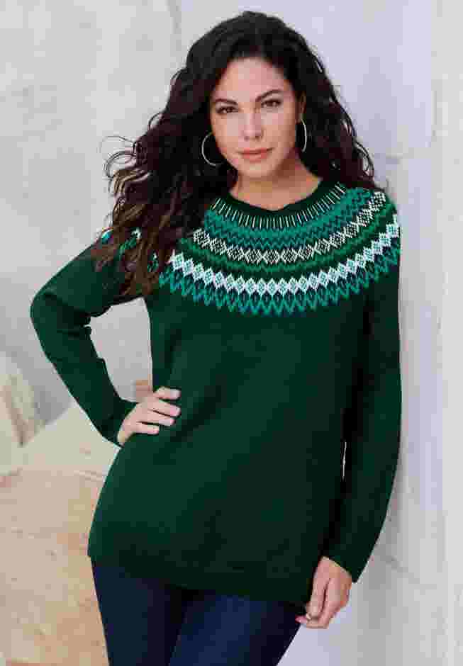 Fair Isle Pullover Sweater image number 2
