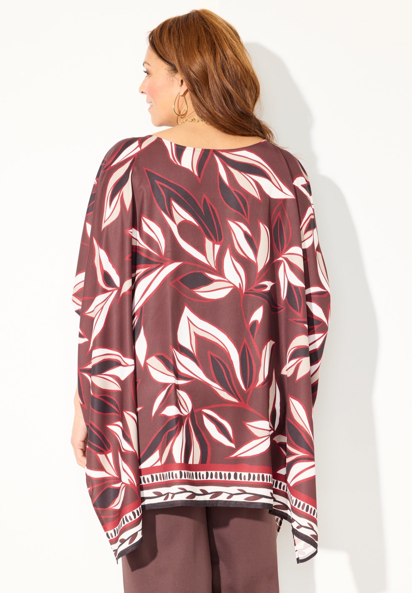 Printed Boatneck Poncho image number 2