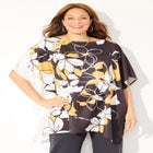 Printed Boatneck Poncho image number null