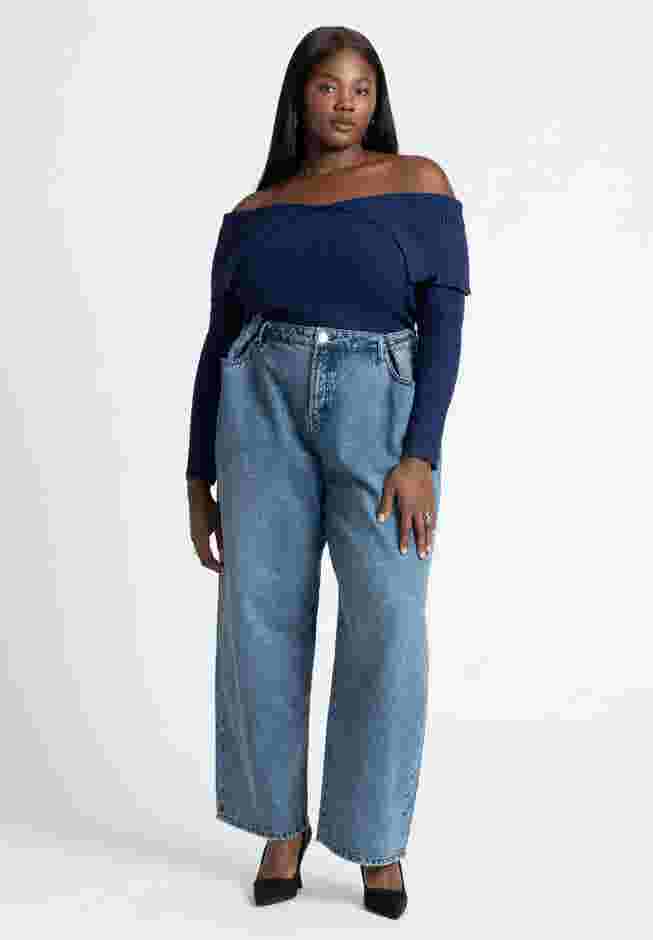 Slouchy Jean With Waistband Detail image number 1