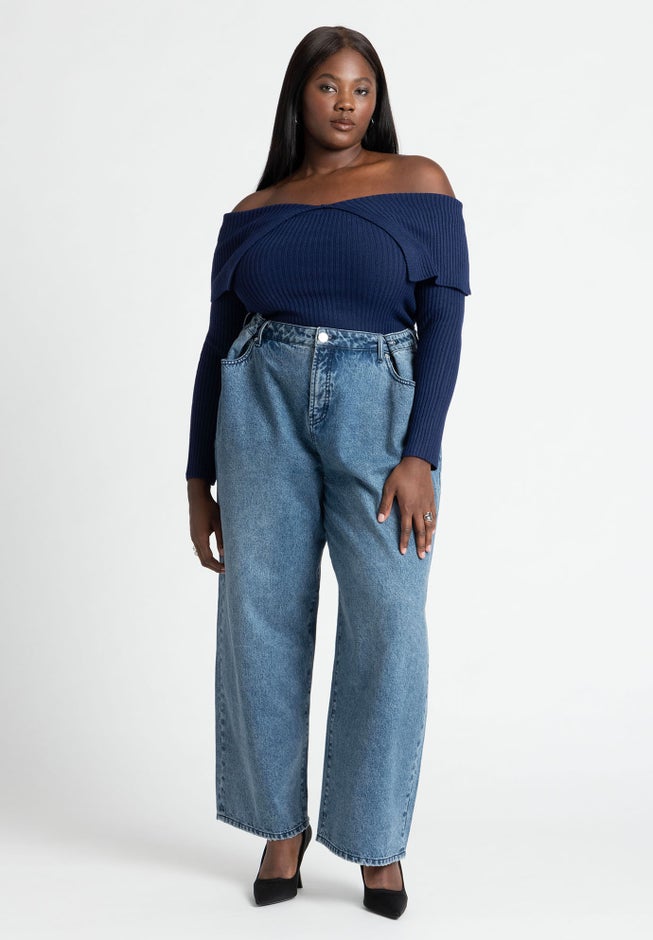 Slouchy Jean With Waistband Detail image number null