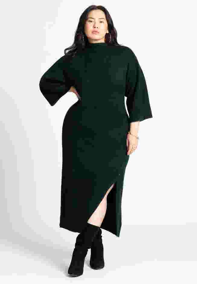 Funnel Neck Wide Sleeve Midi Dress image number 0