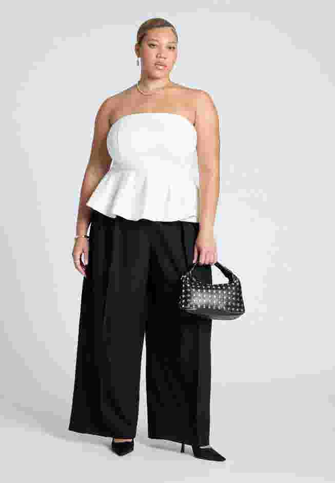 Strapless Flared Peplum Top image number 2