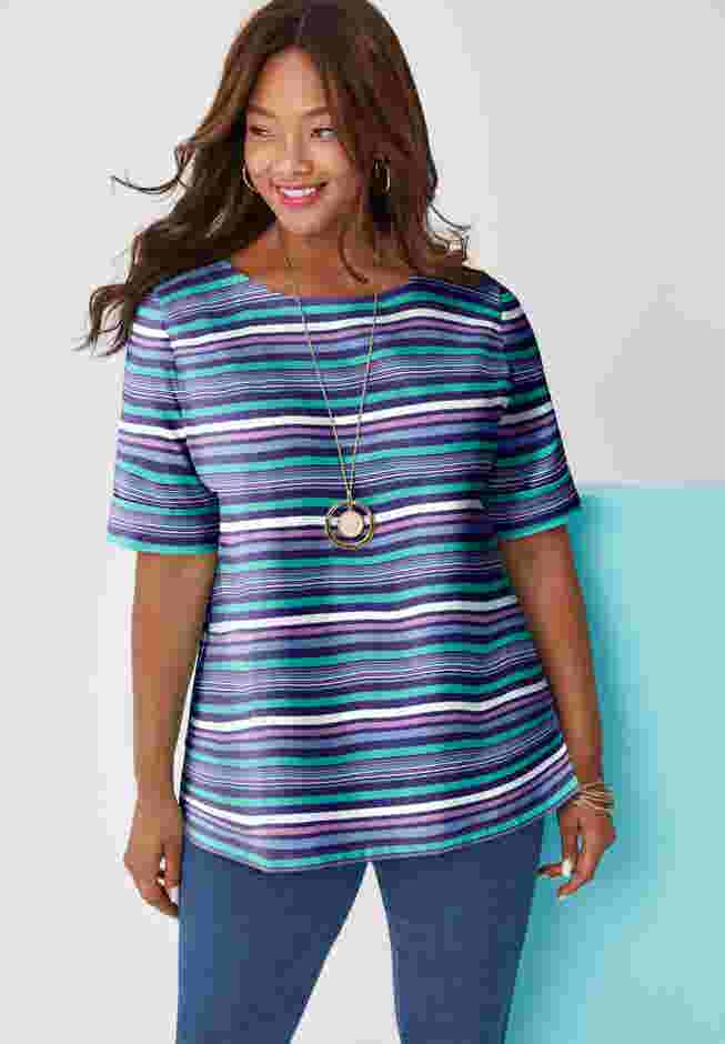 Stretch Cotton Cuff Tee image number 6