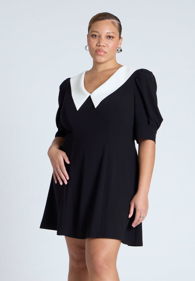 Contrast Collar Mini Dress image number 2