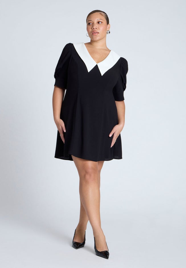 Contrast Collar Mini Dress image number 0