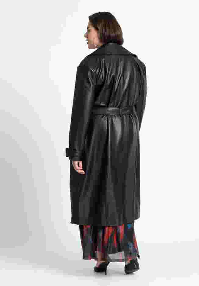Faux Leather Trench Coat image number 2