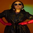 Faux Leather Trench Coat image number null