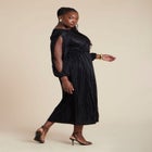 Plisse Open Sleeve Dress image number null