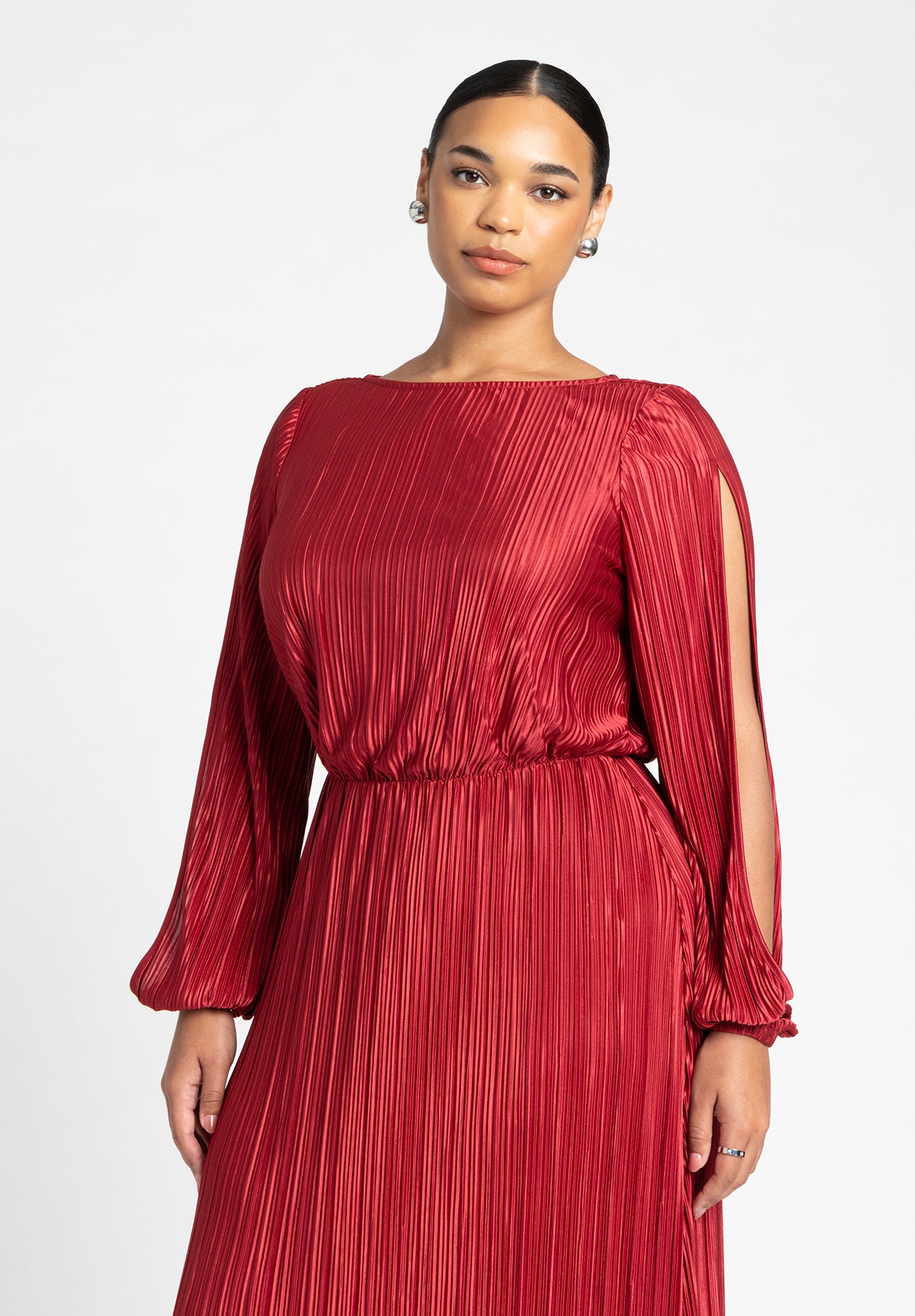 Plisse Open Sleeve Dress image number 2