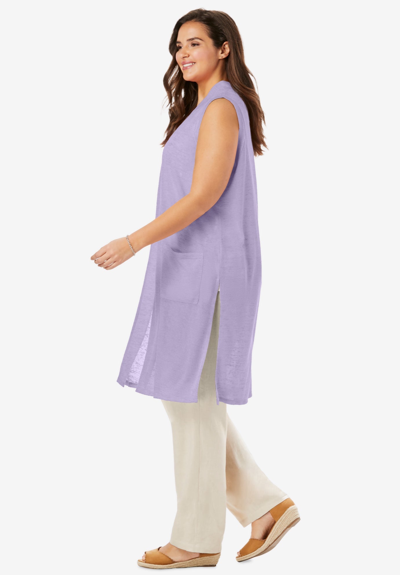 Lightweight Linen Vest Sweater image number 2