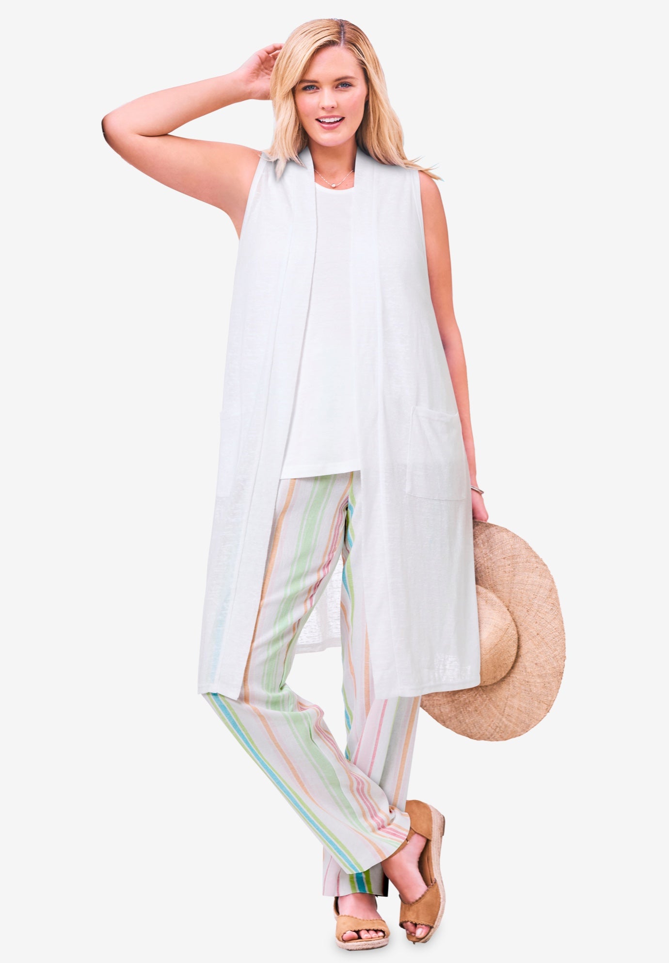 Lightweight Linen Vest Sweater image number 0