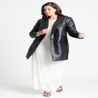 Sleek Faux Leather Blazer image number null