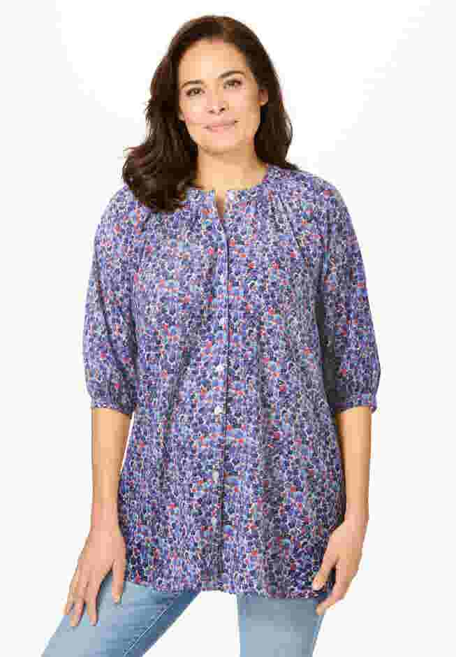 Three-Quarter Sleeve Full Placket Blouse image number 0
