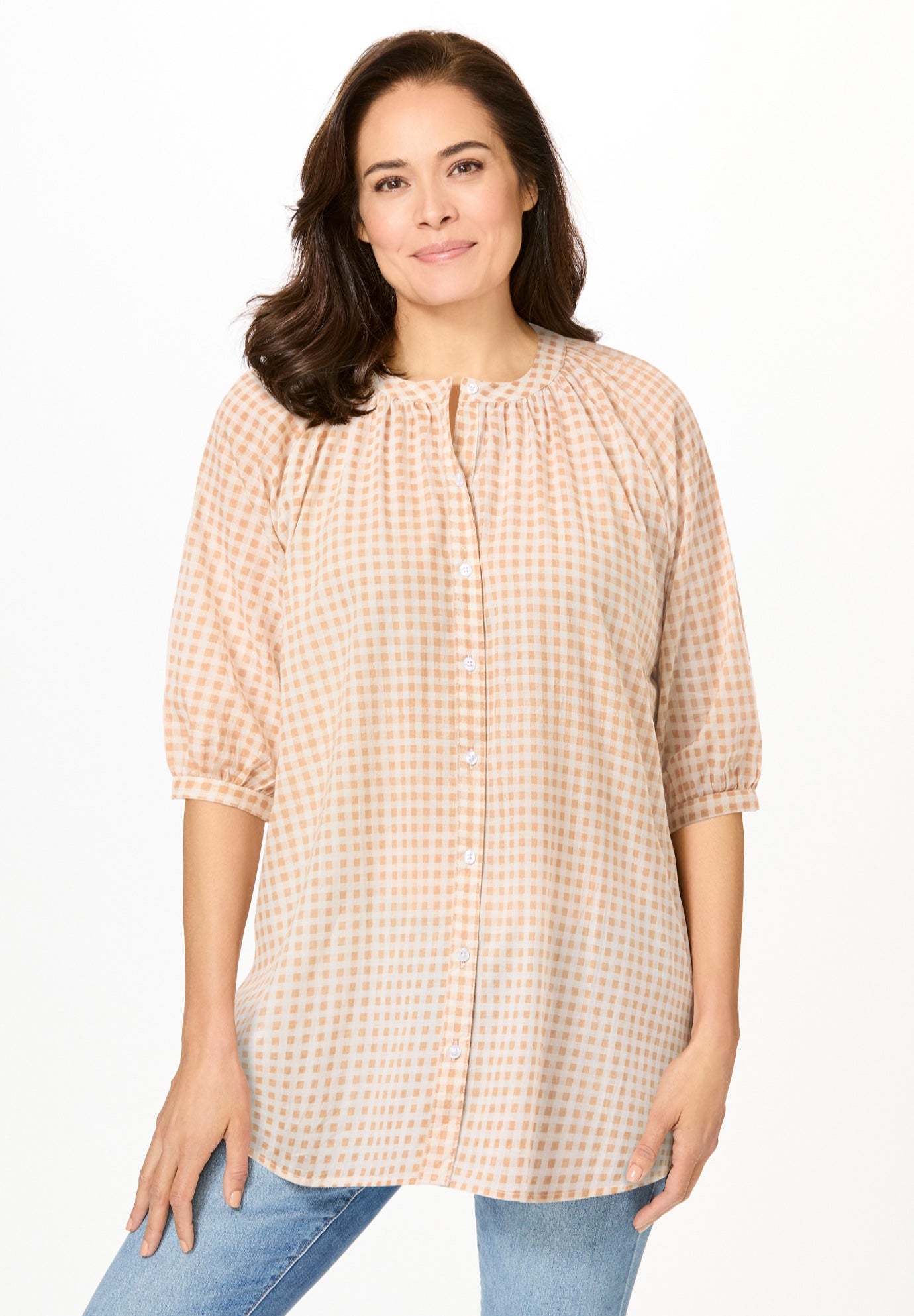 Three-Quarter Sleeve Full Placket Blouse image number 0