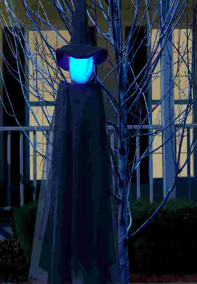 60" Pre-Lit 2-in-1 Hanging Witch image number 1