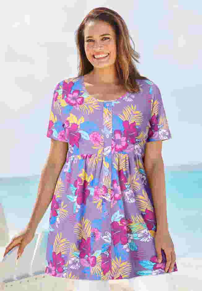 Short-Sleeve Empire Waist Tunic image number 0