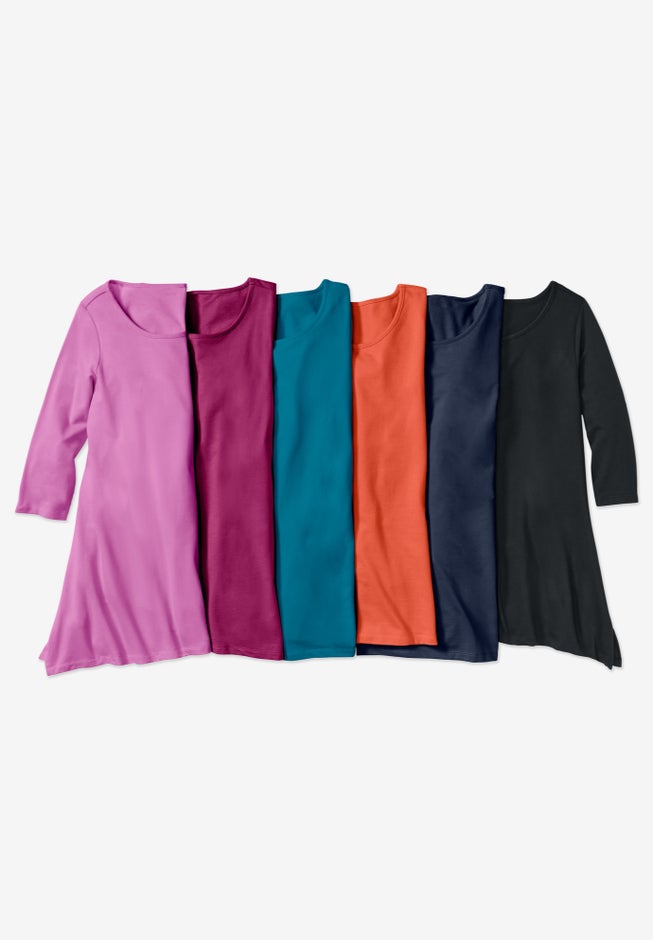 French Terry Handkerchief Hem Tunic image number 4