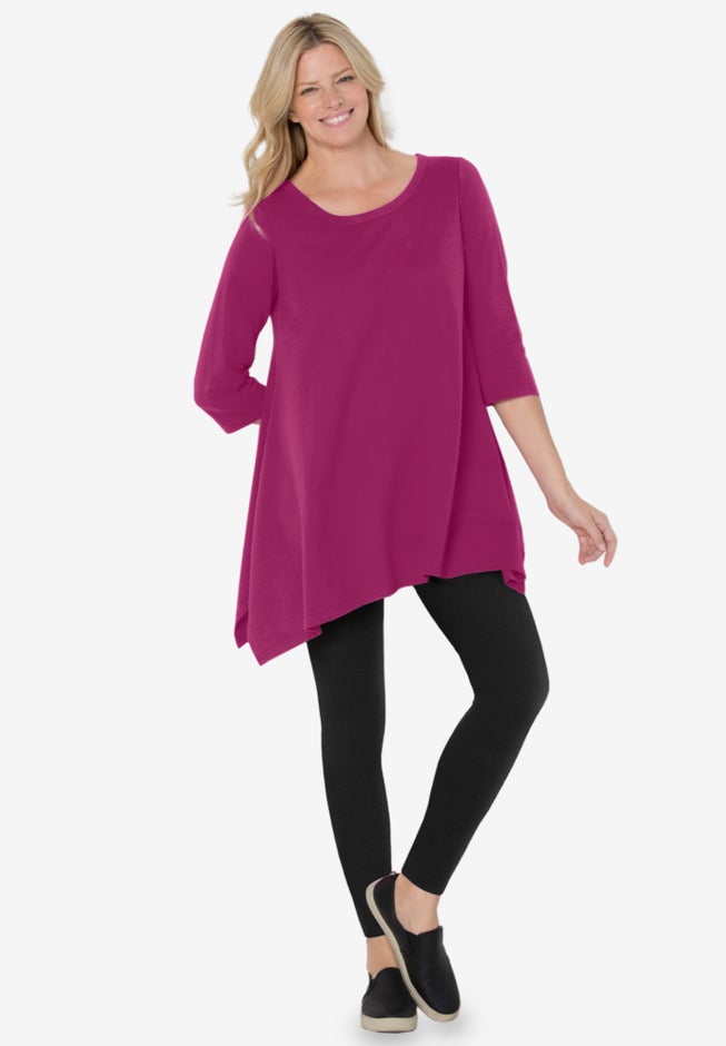 French Terry Handkerchief Hem Tunic image number 5