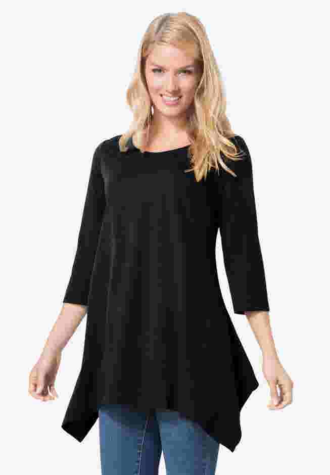 French Terry Handkerchief Hem Tunic image number 0