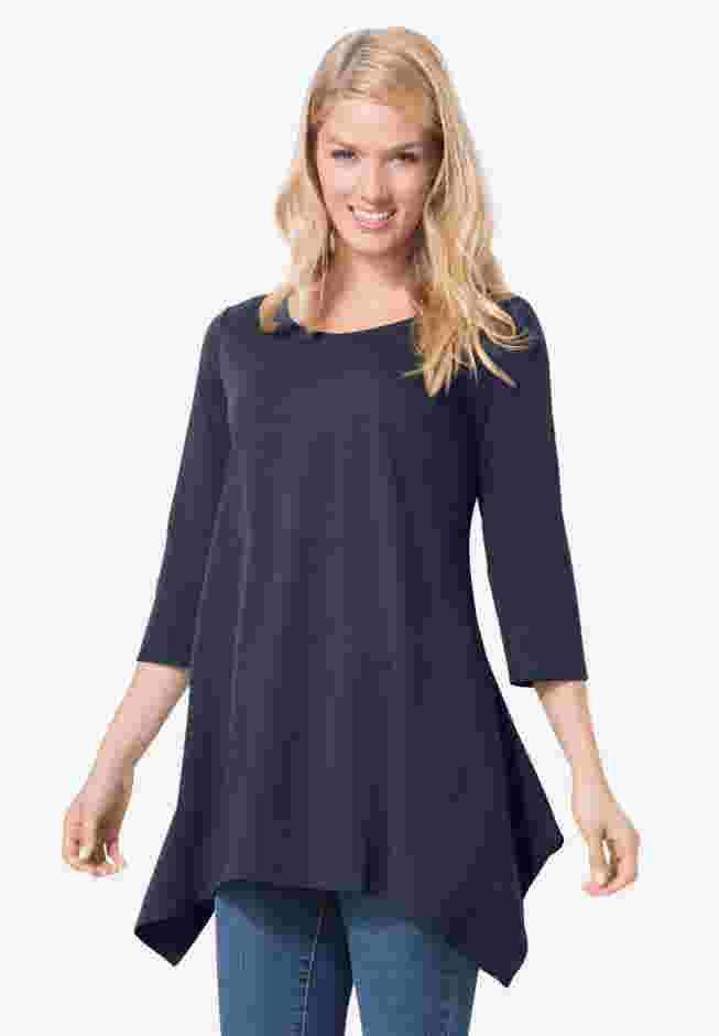 French Terry Handkerchief Hem Tunic image number 0