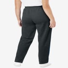 Cotton French Terry Straight-Leg Pull-On Side-Stripe Pants image number null
