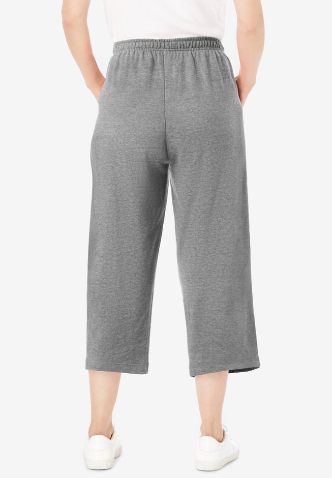 Side-Stripe Cotton French Terry Capri image number 1